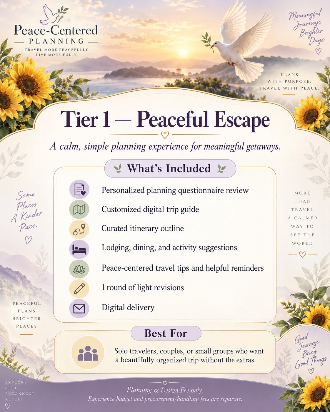 🌻 Peace-Centered Travel Experiences
